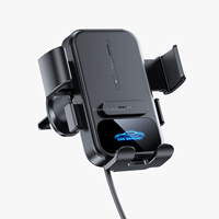 Eway Support de chargeur de voiture sans fil flexible Type-C Port-15W Fonctionne avec bobine agrandie pour iPhone Android Contrôle intelligent de la température