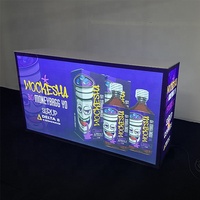 Comptoir de table LED portable rétroéclairé en aluminium sans cadre de 1,2 m pour salon professionnel