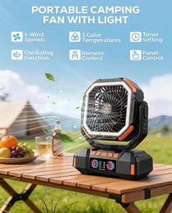 Ventilateur de camping portable USB F22S à double moteur, batterie externe rechargeable 40000 mAh, veilleuse, pour maison, voiture, pêche, hôtel - Product Image 4
