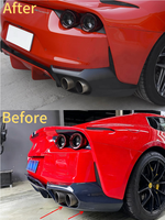 Diffuseur arrière en fibre de carbone sèche style OEM avec ailerons latéraux pour Ferrari 812 – Pièces aérodynamiques de carrosserie de rechange