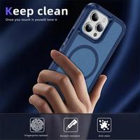   Casing untuk iPhone 15 14 13 12 Pro Max 11 Anti Benturan Pelindung Kuat Magnetik Hybrid Matte Cover