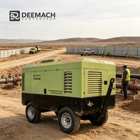 Compresseur d'air mobile à vis entraîné par moteur DEEMACH, 12/18 bars, 530/636cfm, pour applications minières, fonctionnant en conditions multiples