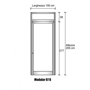 Cloison modulaire continue en aluminium et verre satiné H2550xl1000 mm gris mix Italfrom - pour chambres et salons - Product Image 1