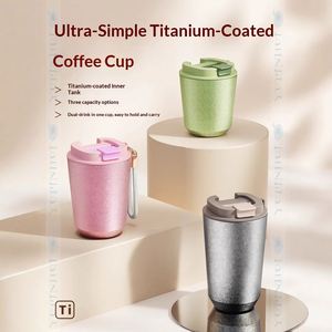 Mug de voyage élégant en titane pur, isolé sous vide, avec couvercle anti-fuite sécurisé, tasse à eau portable, design moderne et épuré pour le bureau au quotidien - Product Image 3