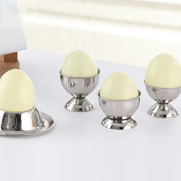 Cangkir telur stainless steel, peralatan dapur pemegang cangkir telur rebus sarapan baja anti karat
