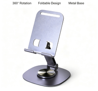 Support de téléphone et tablette en métal multifonctionnel, rotatif, relevable, pliable, support de bureau pour diffusion en direct, support universel OEM