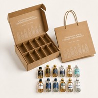 Caja de Regalo Personalizada para 12 Botellas de Licores, Caja de Cartón Kraft para Degustación con Muestras Mixtas de Whisky, Ginebra, Ron y Vodka, Venta al Por Mayor
