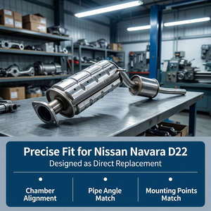 Marmitta di scarico per auto a montaggio diretto, fornita direttamente dalla fabbrica, per <span class=keywords><strong>Nissan</strong></span> <span class=keywords><strong>Pick</strong></span> up Navara D22 Frontier - Product Image 3