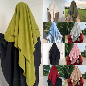 Abbigliamento Islamico di Tendenza: Sciarpa Musulmana, Hijab, Abaya, Burqa, Jilbab Lungo da <span class=keywords><strong>Preghiera</strong></span> a 2 Strati per Donne - Product Image 2