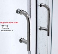 Design populaire avec porte de douche coulissante double en alliage d'aluminium en forme d'arc