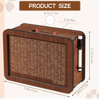 Tirelire rectangulaire en bois moderne de luxe de haute qualité, motif personnalisable, étagère amovible, boîte à monnaie écologique