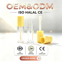 Tubes de rouge à lèvres vides en plastique transparent de 4,5 ml, personnalisables OEM/ODM, avec bouchon à vis, options d'impression couleur personnalisées, usine du Guangdong