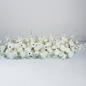 Décoration d'arche <span class=keywords><strong>de</strong></span> mariage en fleurs artificielles en <span class=keywords><strong>soie</strong></span> blanche avec des roses, des phalaenopsis et des hortensias, modèle HP009 - Product Image 4