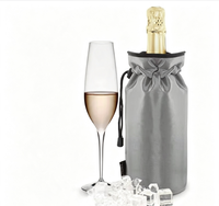 Manchon réutilisable en polyester pour bouteille de vin, isotherme, étanche, portable, sac refroidisseur pour champagne et bière, avec cordon