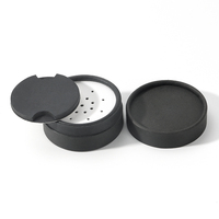 Boîte cylindrique en papier avec logo personnalisé, conteneur rond en papier noir pour poudre libre, boîte à poudre cosmétique avec couvercle tamis, nouvelle arrivée