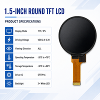 Module d'affichage LCD TFT rond haute luminosité, écran circulaire IPS, interface SPI pour montre intelligente, équipement industriel