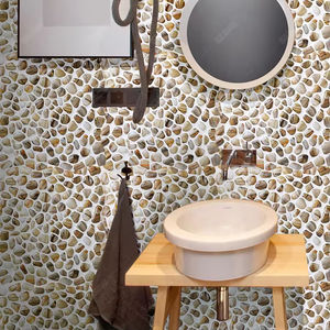 Baño ducha <span class=keywords><strong>piso</strong></span> pared fuente Patio piscina fusión en caliente marrón guijarro vidrio mosaico azulejos decoración <span class=keywords><strong>de</strong></span> pared - Product Image 6