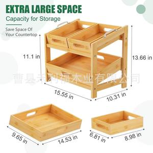 Bamboo <b>Stackable</b> Fruit Vegetable Storage Rack Multi Layer Kitchen Organizer For Food And Sundries - Product Image 3