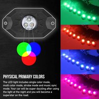 OPPLIGHT RGB Color Control remoto Led Rock Lights con luz de freno 72W 8 Unids/set Luz de señal de giro