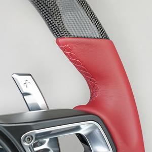 Volant Porsche Rouge Bordeaux Carmine <span class=keywords><strong>Grand</strong></span> <span class=keywords><strong>Cru</strong></span> Exclusif à Fond Plat Amélioration de la Prise en Main Remplacement pour la Plupart des Modèles - Product Image 3