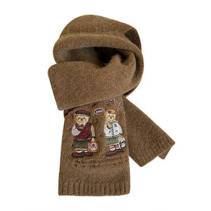 Nueva bufanda <span class=keywords><strong>de</strong></span> punto <span class=keywords><strong>de</strong></span> oso pequeño estilo <span class=keywords><strong>Academia</strong></span> <span class=keywords><strong>de</strong></span> bordado coreano para mujer, cálida y versátil en otoño e invierno, estilo japonés - Product Image 1