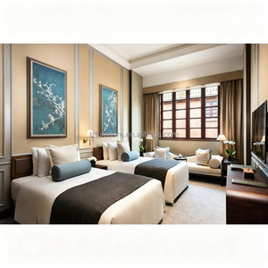 ชุดห้องนอนไม้สไตล์โมเดิร์นหรูหรา เฟอร์นิเจอร์โรงแรมฮิลตันสำหรับขาย - Product Image 1