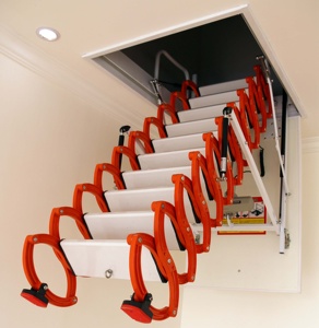 Bán Hot Nhôm Điện Kính Thiên Văn Gác Mái Thang Tự Động Kéo Xuống Cầu Thang Cho Loft - Product Image 3