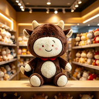 Peluche Vache de Haute Qualité Remplie de Coton PP, Jouet en Peluche Doux et Moelleux de Dessin Animé pour Promotion, Mascotte Personnalisée, Peluche Vache