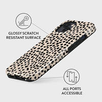 Coque de téléphone magnétique 2-en-1 hybride à sublimation, revêtement brillant imprimé léopard, coque vierge pour impression par transfert thermique personnalisée