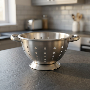 Passoire en acier inoxydable avec deux poignées, durable, de qualité alimentaire, passe au lave-vaisselle, pour une utilisation en cuisine, Mayur Exports - Product Image 2