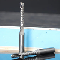 Fraise à queue simple à spirale gauche 4-10mm, en carbure revêtu TiCN, 55HRC, pour plastique et bois massif, personnalisable ODM OEM