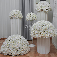 Groothandel halfronde kunstmatige rozenbloembol bruiloft gangpad pilaar centerpiece bloemdecoratie voor feest banket WG260824