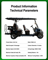 Carro de Golf de 4 Plazas y 72V con Batería de Litio, Homologado por el DOT para Ranchos en EE. UU., con Color Personalizado y Espacio de Carga Trasero Personalizable