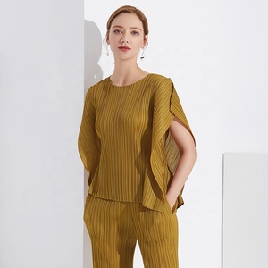 European and American Style Fashion Women's Simple Commuter <strong>Top</strong> Solid Round Neck <strong>Butterfly</strong> <strong>Sleeve</strong> Women's Dress - Product Image 3