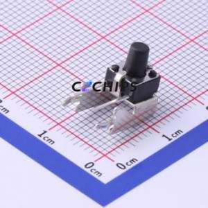 UK-B0209-2-G8-250 Tactile Switch Bent Lead Through Hole,6x6mm Switch Single Pole Single Throw Round Button 2.5N Right Angle - Product Image 1