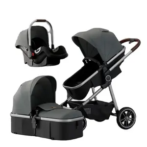 Factory high landscape baby stroller supplier supports any customized three in one aluminum alloy frame baby stroller