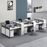Nouveau meuble commercial au design moderne poste de travail informatique modulaire cloison en verre bureau du personnel