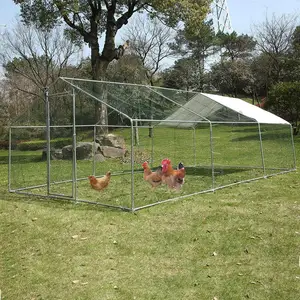 Niche pliable en métal pour l'extérieur, Cage à poulet, canard, lapin, chat, enclos, stylo d'exercice avec couvercle