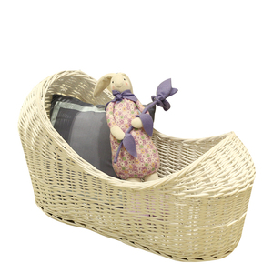 Grand Panier En Osier Vintage Forme Bateau - Années 1950, 57x29x25 Cm