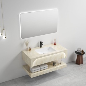Mueble de baño con lavabo de cerámica integrado y espejo retroiluminado - Product Image 3