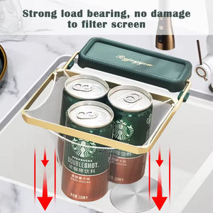 Faltbares Spülbecken-Siebgestell aus Metall mit Einweg-Filterbeutel, Gemüse- und Obst-Abtropfgestell, Küchenhelfer und Zubehör - Product Image 2