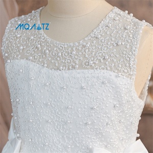 MQATZ <span class=keywords><strong>Eleganti</strong></span> Abiti Floreali di Lusso per Bambine, <span class=keywords><strong>Vestiti</strong></span> da Cerimonia Bianchi con Schiena Scoperta e Decorazioni in Pizzo - Product Image 5