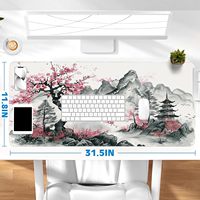 Tapis de bureau de jeu en caoutchouc personnalisé, surface lisse, japonais, 31,5x11,8 pouces, grand format, rectangulaire, pour souris