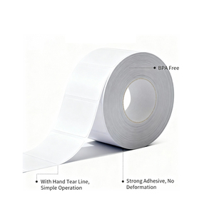 Waterproof <span class=keywords><strong>Plain</strong></span> <span class=keywords><strong>Label</strong></span> Roll Supermercado Barcode <span class=keywords><strong>Sticker</strong></span> 60x40mm Preço Etiquetas Térmicas Diretas - Product Image 1