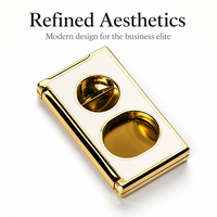 Cutter à cigares de luxe en V avec perforateur intégré, ensemble de ciseaux métalliques à double lame de précision, coffret cadeau premium pour fumeurs, vente en gros B2B