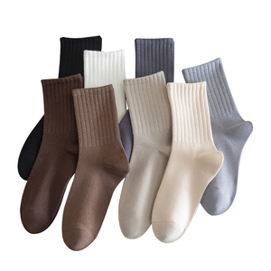 Women's Slouch <b>Socks</b> Mid Calf 50D Polyester Solid Color Four Seasons Casual Wear - Product Image 5