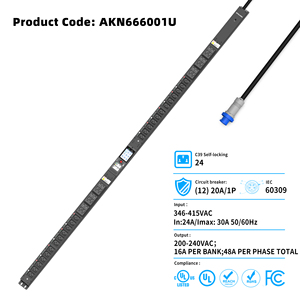 工場直送 油圧式磁気回路遮断器付きメータ付きコンセントスイッチングラックPDU 産業用制御 インテリジェント 34.5KW 48A - Product Image 2