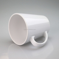 Topjlh Tasse à café en céramique blanche conique de 12 oz, vierge, avec poignée, pour sublimation et impression d'images personnalisées, usage quotidien au bureau et à la maison