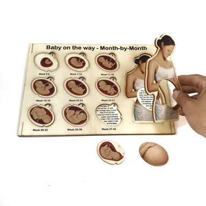 Motif personnalisé femme enceinte Puzzle en bois bébé échographie cadre photo annonce de grossesse jouet pour enfants - Product Image 5