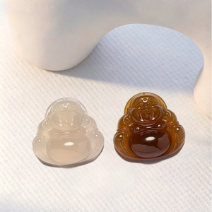 จี้พระพุทธรูปแกะสลักด้วยมือจากหินอาเกตธรรมชาติคุณภาพสูงสำหรับผู้ชายและผู้หญิง เครื่องประดับหยกนำโชค ป้องกันภัย จี้เสริมดวง - Product Image 2